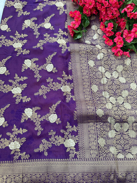 Banarasi georgette with lace border