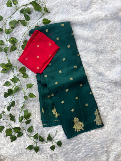 Elephant butta tussar silk