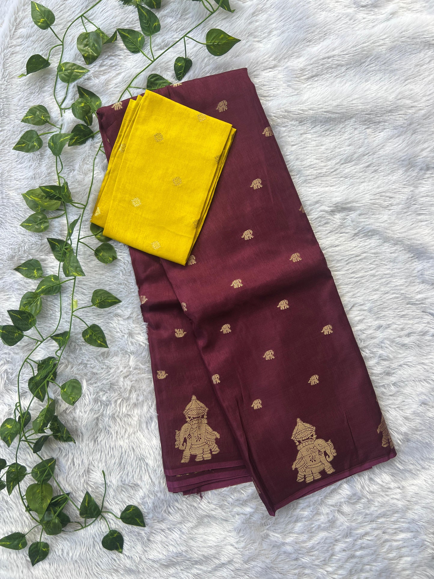 Elephant Butta Tussar silk