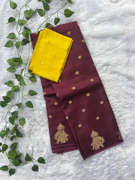 Elephant Butta Tussar silk