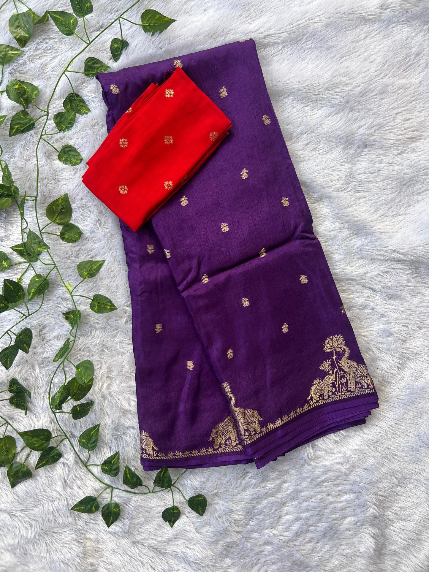 Elephant Butta tussar silk