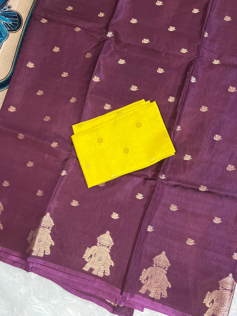 Elephant Butta Tussar silk