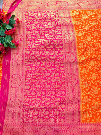 Banarasi Georgette Parrot Jall