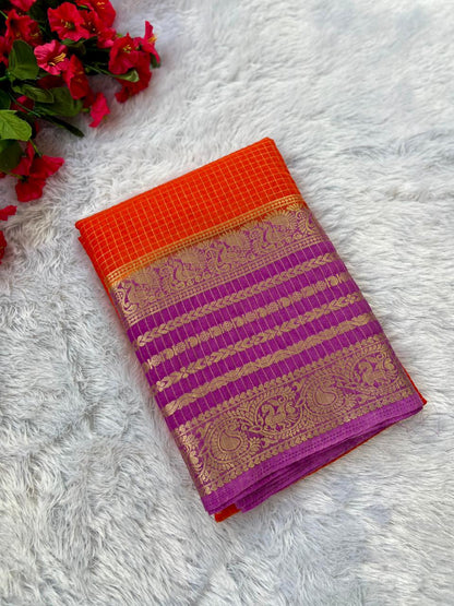 Crape Peacock Checks