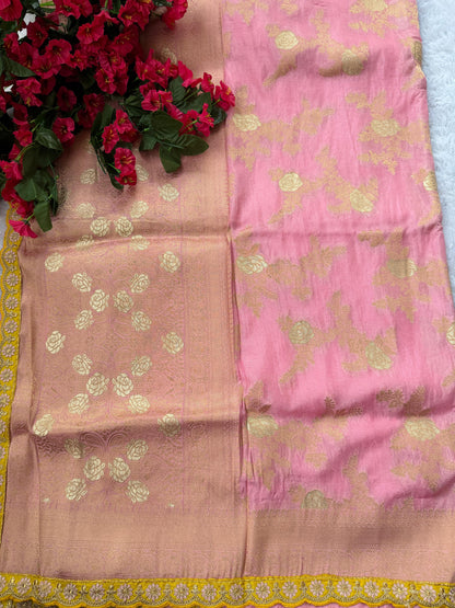 Banarasi georgette with lace border