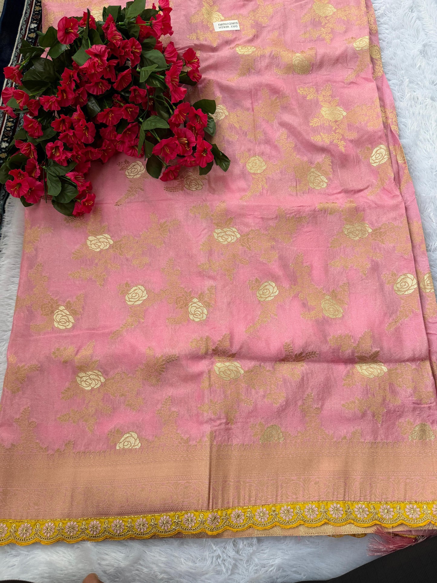 Banarasi georgette with lace border