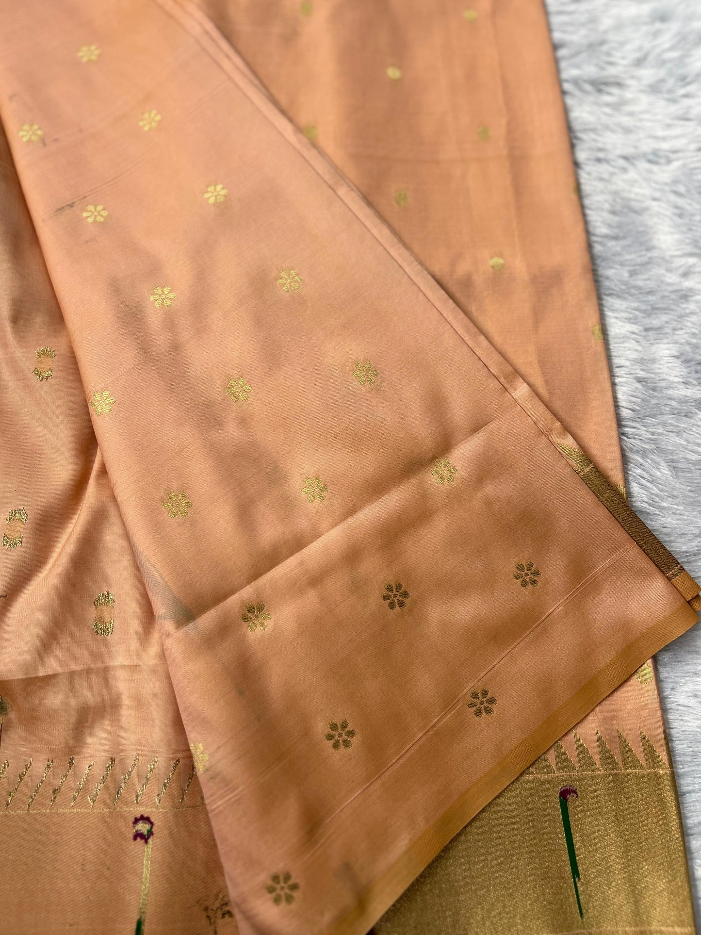 Semi Kanchi soft silk Paithani pattern