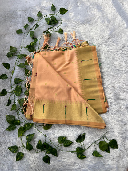 Semi Kanchi soft silk Paithani pattern