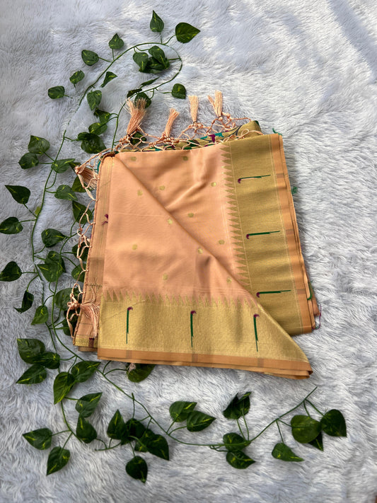 Semi Kanchi soft silk Paithani pattern