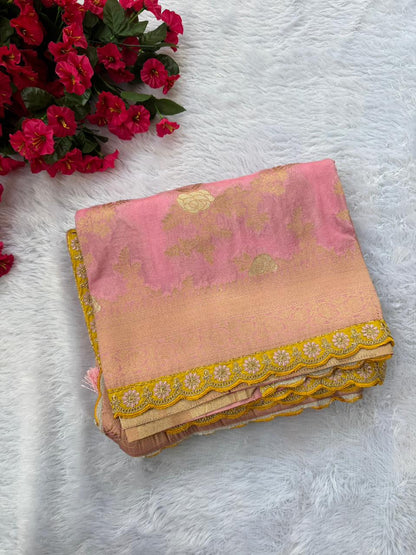 Banarasi georgette with lace border