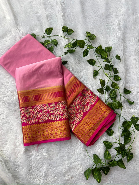 Mysore crape leef embroidery