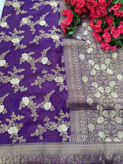 Banarasi georgette with lace border